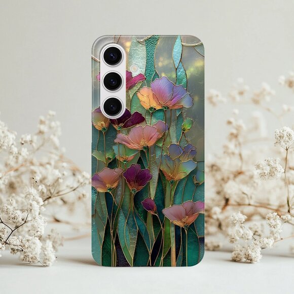 Floral Stained Glass Luxe IPhone 16,15,14,13 (Pro Max,Pro,Plus) Phone Case - Picture 11 of 13